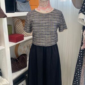 Zara Tweed Style Pearl Classy Top Size M